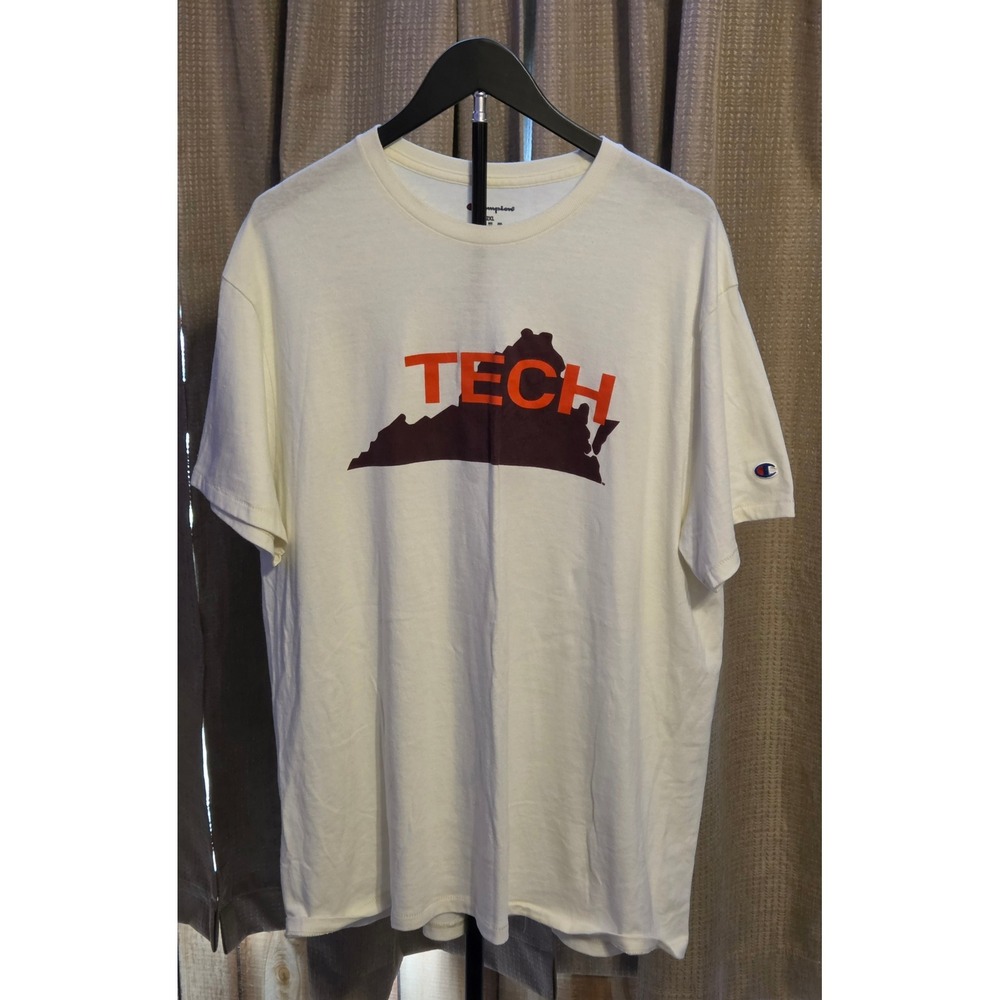 Champion Virginia Tech Hokies Short Sleeve T-Shirt Men's Size 2XL White